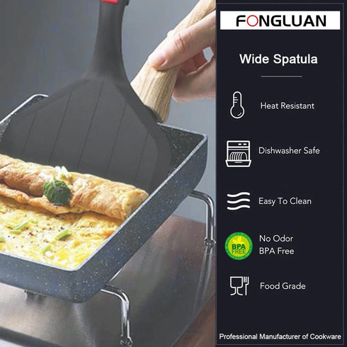 Silicone Wide Turner/Spatula Kitchen Spatulas Nonstick Cookware for Cooking & Serving Heat-Resistant BPA Free Cooking Utensils...