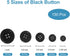 150 Pcs Premium Resin Sewing Buttons, 5 Sizes of Black Buttons, Flatback Button, Eco-Friendly 4-Hole Craft Buttons for Sewing, Suits, DIY and Deco...
