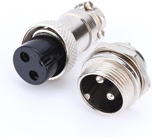 Yosoo M16 16mm 2 Pin Screw Type Electrical Aviation Plug Socket Connector Used in and Electronic Connector of Aviation (2 Pin)...