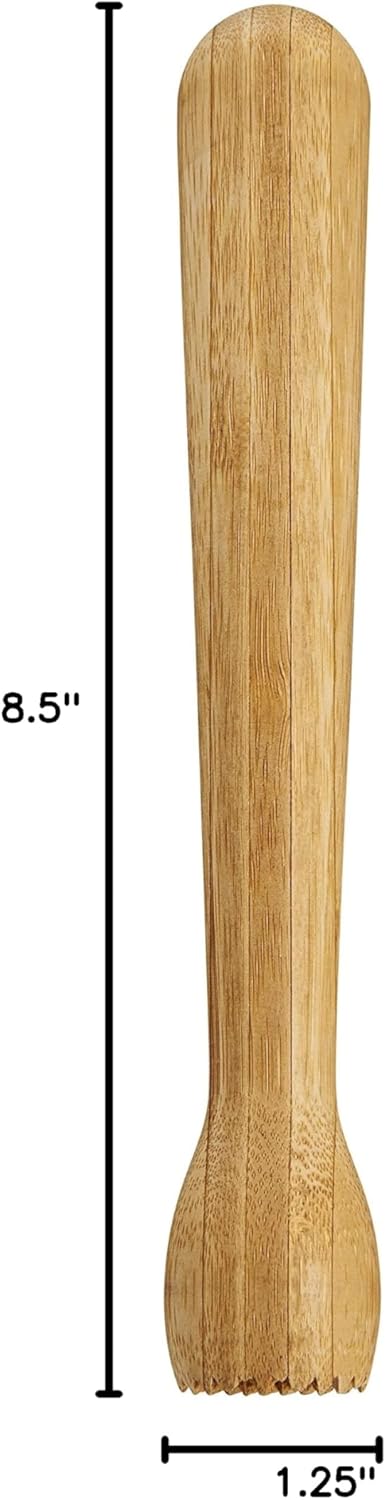 HIC Kitchen Bar Muddler, Natural Bamboo...