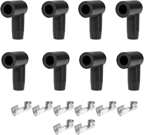 Coil Boot Terminal Kit 90 Degree Boots HEI Distributor Spark Plug Ignition Wire 6mm 7mm 8mm 9mm 10mm (Pack of 8), spark plug wire terminals, spark...