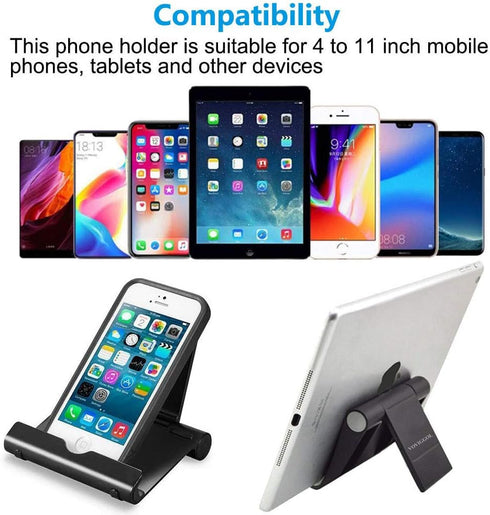 2 Pack Cell Phone Stand for Desk, Foldable Cell Phone Holder Mobile Stand Phone Dock, Adjustable Tablet Stand Holder Compatible with iPhone 12 iPh...