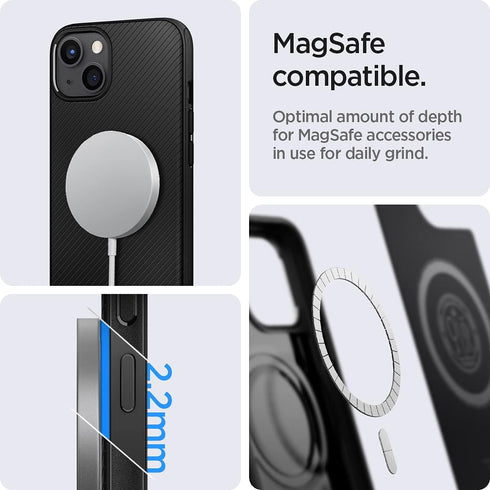 Spigen Mag Armor (MagFit) Compatible with MagSafe Designed for iPhone 13 Case (2021) - Matte Black...