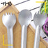 TiTo Titanium Long Handle Spork and Spoon Eco-Friendly Ultralight Portabale Flatware for Outdoor Camping Backpacking Hiking Travel Picnic Tablewar...