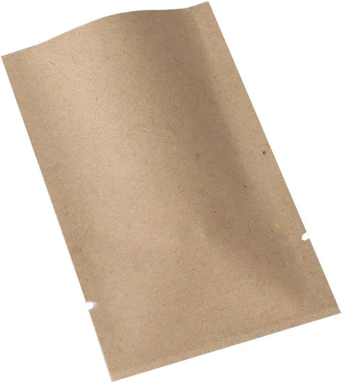 QQ Studio 100 PCS Metallic Mylar Foil Open Top Sealable Bags (6x9cm (2.3x3.5"), 100x Kraft)...