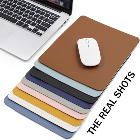 Mouse Pad, Medium PU Leather Mousepad with No Logo Design, Computer Mouse Mat with Non-Slip Suede Base for Gaming, Desk, Wireless, Laptop, Travel,...
