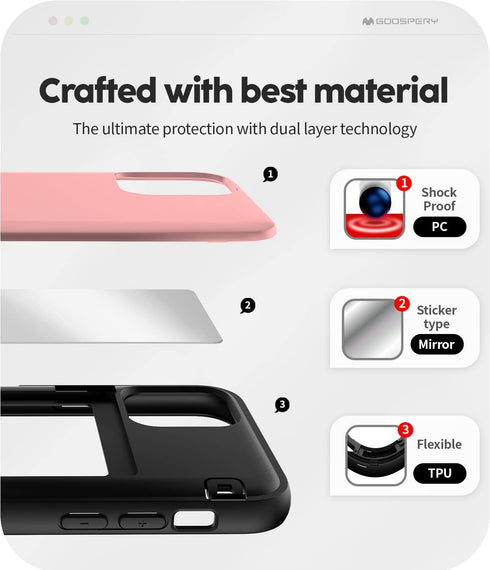 GOOSPERY Compatible with iPhone 11 Pro Wallet Case with Card Holder, Protective Dual Layer Bumper Phone Case (Pink)...