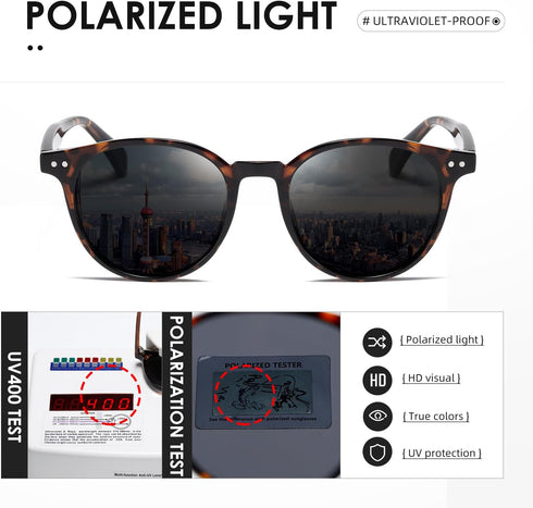 kimorn Sunglasses Womens and Men Polarized Retro Trendy Sun Glasses Vintage Round Frame K1515...