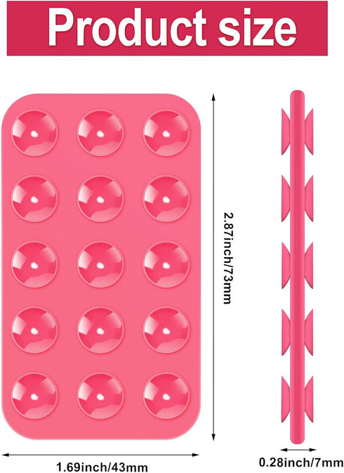 Silicone Suction Cup Phone Holders, Double Sided Suction Cup Multipurpose Rectangle Phone Suction Mount for Car Mini Suction Cup Mat for Mobile Po...