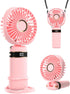 Portable Handheld Fan, Powerful Personal Fan with Base 5 Adjustable Speed USB Rechargeable Battery Operated Cooling for Women Girl Travel Office (...