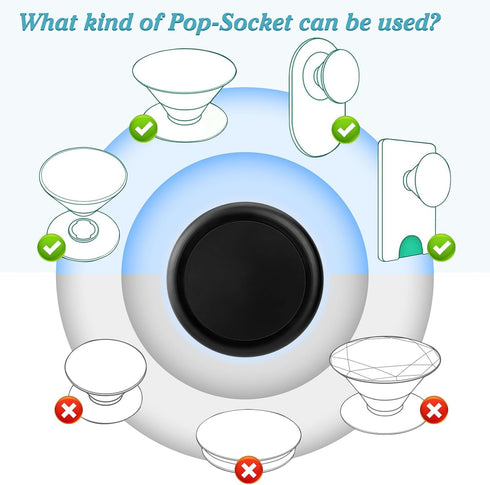 Magnetic Accessories compatible with pop-socket+ 4 Metal Plates, Ultimate Convenience for Hands-Free Use Anytime Anywhere, Ideal for Gym, Bathroom...