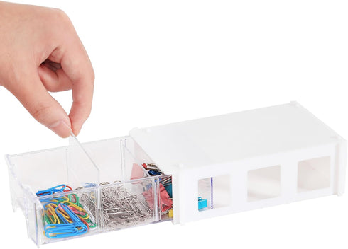 Small Drawer Organizer for Desk, Desktop Drawer Organizer with Clear Drawers, Plastic Desktop Storage Drawers 5.5" x 3.6" x 1.7"...