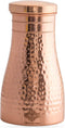 Indian Art Villa Pure Copper Bedroom Water Bottle With Inbuilt Glass & Hammered Shine Design, Drinkware, Storage Purpose, Volume-32 Oz...