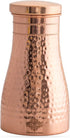 Indian Art Villa Pure Copper Bedroom Water Bottle With Inbuilt Glass & Hammered Shine Design, Drinkware, Storage Purpose, Volume-32 Oz...