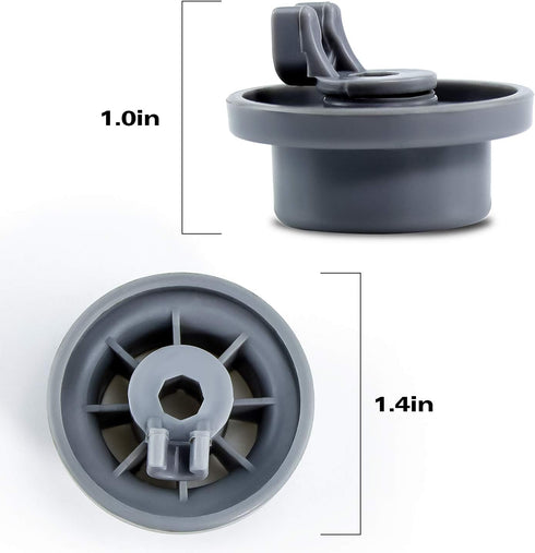 4 Packs 165314 Dishwasher Wheels Lower Rack Fit for Bosch,Dishwasher Wheels Replaces Dish Rack Part Number 420198 AP2802428 PS3439123