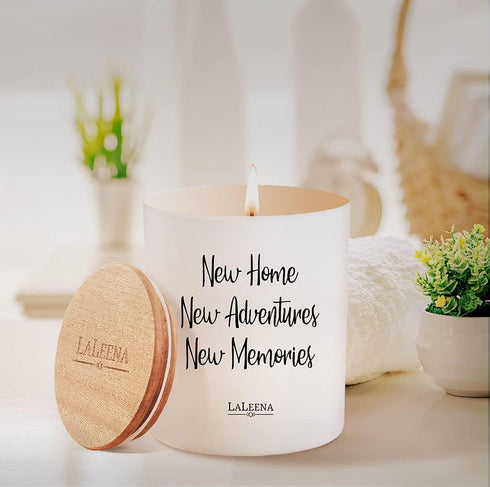 House Warming Gifts for New Home - Housewarming Gifts for New House - Scented House Warming Candle – Glass Jar Candle Gift with 100% Organic Soy W...