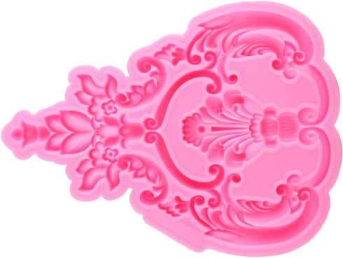 Baroque Silicone Molds Curlicues Scroll Lace Fondant Mold Scroll Relief Flower Candy Mold Filigree Mold 3D Sculpted For DIY Cake Decorating Cupcak...