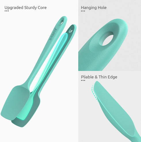 U-Taste Silicone Baking Spatula Set: 480ºF High Heat Resistant, Food Grade Flexible Rubber Kitchen Cooking Mixing Scraper, Food Grade Seamless Ute...