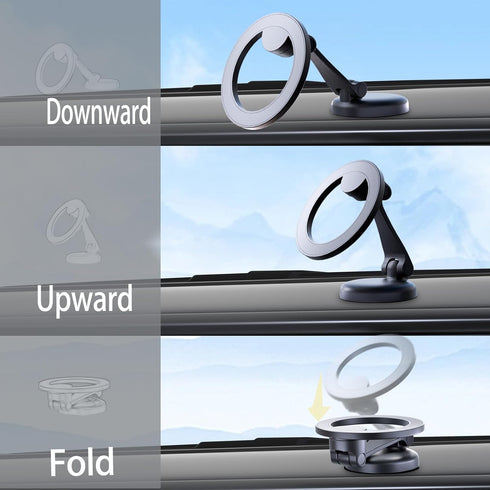 Fits MagSafe Car Mount for Universal Dashboard & Tesla Screen Zinc Alloy Foldable Hands-Free iPhone Car Mount Super Stable Car Mount for iPhone 15...