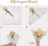 20 Sheet Gold Edge Flower Wrapping Paper, White Florist Bouquet DIY Craft Fresh Flower Bouquet Wrap Waterproof Floral Wrapping Gift Box Packaging ...