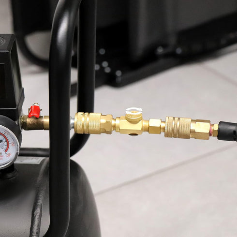 TAISHER 5PCS Brass Air Compressor Accessories Control Tool?in-Line Air Flow Regulator Valve 1/4" NPT Male x 1/4" NPT Female...