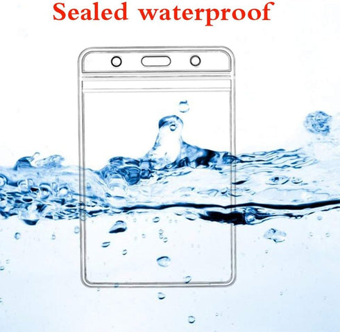 Vertical ID Badge Holders Sealable Waterproof Clear Plastic Holder, Fits RFID/Proximity/Badge Swipe Cards or Credit Card (6Pcs, Vertical)...