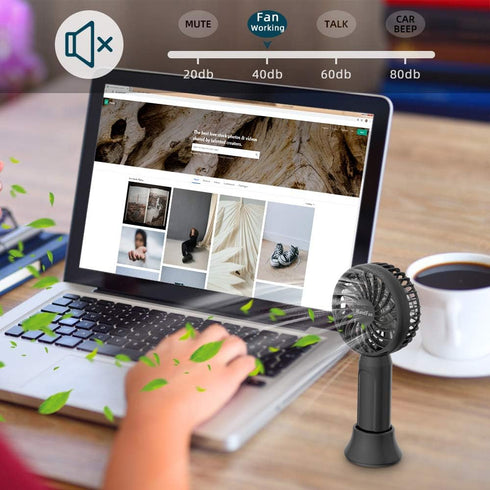 HandFan Mini Portable Handheld Fan, 3-Speeds USB Rechargeable Pocket Fan with Natural Wind Mode, Small Desk Fan for Travel Office Hot Flashes Outd...