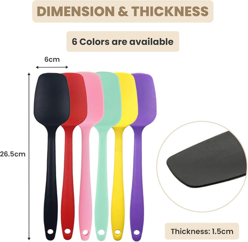 High Heat Flexible Silicone Spoon Spatula - 10.4in Seamless Baking Bowl Scraper and Cooking Scraper for Nonstick Cookware - Silicone Spatulas for ...