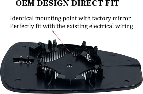 Driver Left Side Mirror Replacement for 2013 2014 2015 2016 2017 2018 2019 2020 Ford Fusion Side Mirror Glass - Side View Heated Convex Mirror wit...