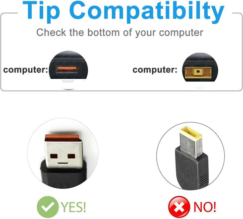 Replacement for 65W 20V 3.25A Charger Power Supply AC Adapter Yoga 4 Pro Yoga 3 Pro Yoga 900 Yoga 700 with USB Power Cable...
