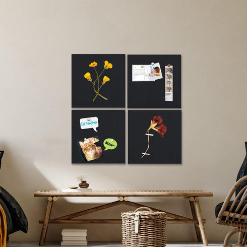 Cork Board 12"x 12" Self-Adhesive Black Cork Board, 1/4" Thick Cork Boards, 2 Pack Black Bulletin Board (3030BK-6mm-2p)...