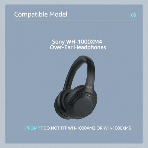 Fabric Replacement Ear Pads for Sony WH-1000XM4 (XM4) Wireless Headphones, Ear Cushions Compatible with Sony Headphones, WH 1000XM4 Earpads with S...