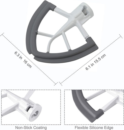 Flex Edge Beater for KitchenAid Mixer, 4.5-5 Quart Flat Beater Paddle with Scraper, 4.5-5 QT Tilt-Head Flex Attachment...