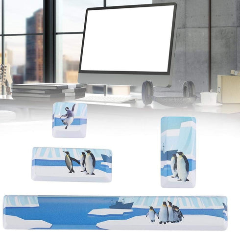 Zopsc Penguins Pattern Keyboard Keycaps Kit PBT Keycap Set Space+ESC+Enter+Numpad Enter Key for Mechanical Keyboard Keycaps...