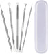 Pimple Popper Tool Kit,Blackhead Remover Tool 5 Pcs Blackhead Extractor Tool for Face Comedone Zit Acne Whitehead Blemish, Stainless Steel Extract...
