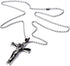 COOLSTEELANDBEYOND Stainless Steel Gothic Crucifix Cross Necklace Pendant Necklace with 30 Inches Steel Ball Chain...