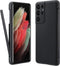 for Galaxy S21 Ultra Case with S Pen Holder, Liquid Silicone Phone Cover with Stylus Slot (S-Pen Not Included) Anti-Fingerprint Military Shockproo...