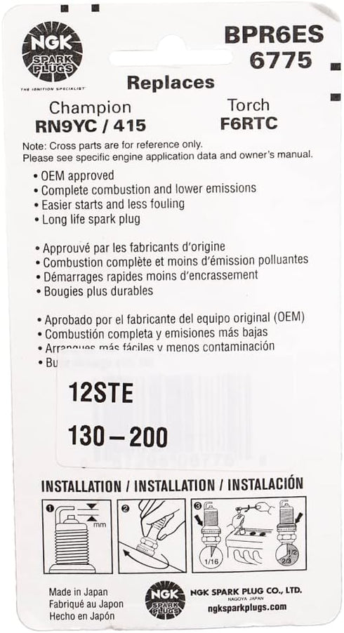 BPR6ES NGK Spark Plug for Honda Engines & Other Small Engines...