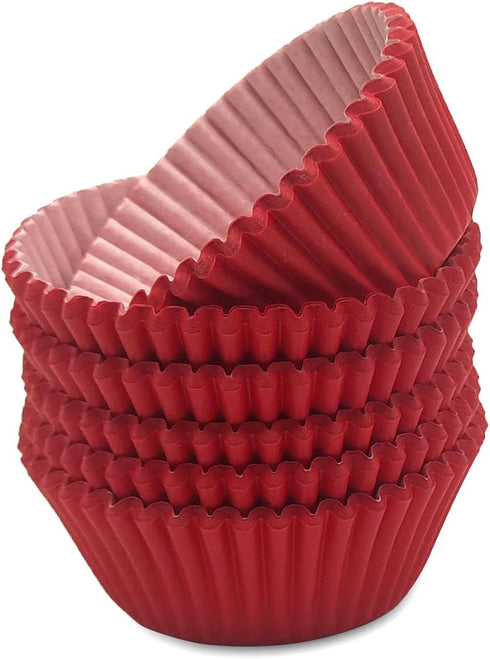 Standard Baking Cups, Classic Red Greaseproof Festive Cupcake Liners, 150-Count...