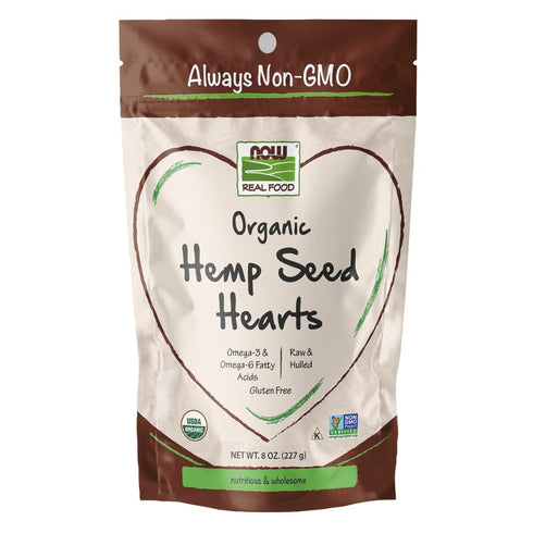 NOW Foods, Organic Hemp Seed Hearts, High in Protein and Iron, with Omega-3 and Omega-6 Fatty Acids, Raw and Hulled, 8-Ounce (Packaging May Vary)...