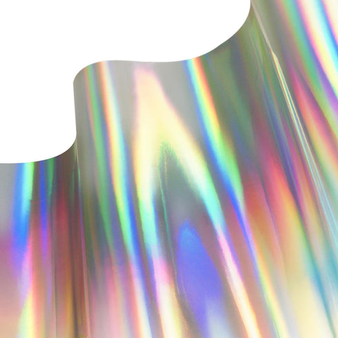VViViD Silver Holographic Chrome Vinyl Wrap Rainbow Finish Roll DIY Air-Release Adhesive Film (1ft x 5ft)...
