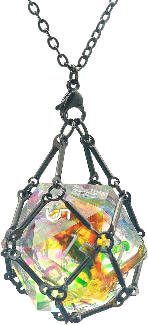 DND Dice Cage for Dungeons and Dragons Gamers Stainless Steel Cage DND Gifts-Black...