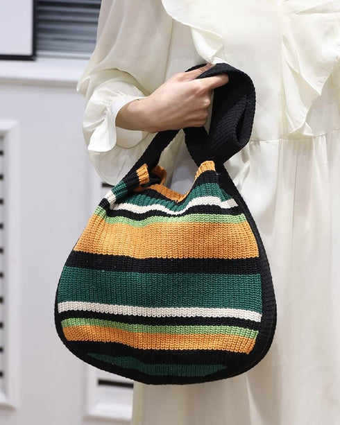 ENBEI Women's Shoulder Handbags Crocheted Bags Large knit bag Tote bag aesthetic for school cute Tote bags Beach Bag Tote...