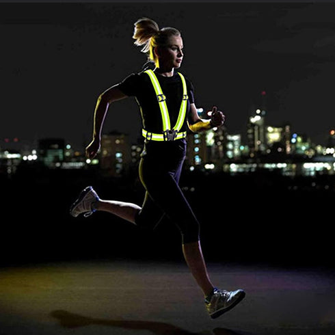 Reflective Vest Running Gear,High Visible Reflective Gear for Nighttime Running Biking Motorcycle Dog Walking, Adjustable Safety Vests fits Men Wo...