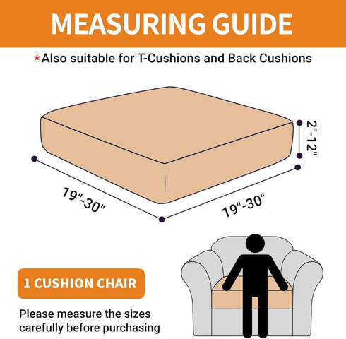 YEMYHOM Stretch Individual Cushion Covers Sofa Chair Seat Cushion Slipcovers Soft Couch Cover Replacement Striped Pattern Furniture Protector with...
