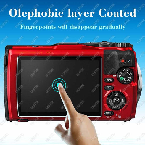 Screen Protector for Olympus TG-7 TG-6 TG-5 TG-4 TG7 Red Black, OM SYSTEM Tough TG-7 0.3mm 9H Hardness TG6 TG5 TG4 Tempered Glass Screen Cover, An...