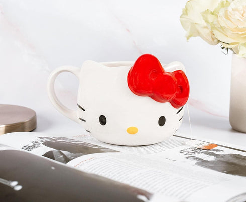 Silver Buffalo Hello Kitty Face Ceramic 3D Sculpted Mug, 22-Ounces...