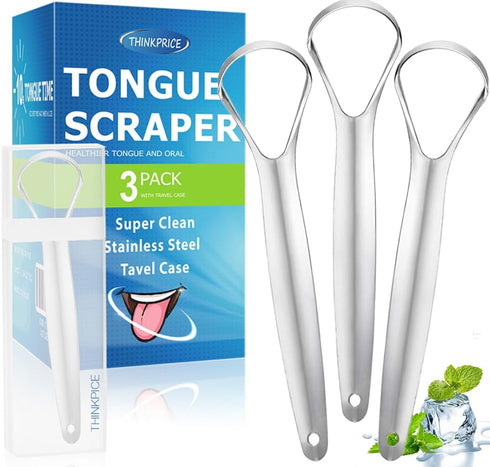 Tongue Scraper for Adults kids Metal Tongue Cleaner for Oral Hygiene Bad Breath...