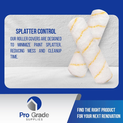 Pro Grade - Paint Roller Covers - 1/2 X 9 Inch Microfiber 5 Pack...
