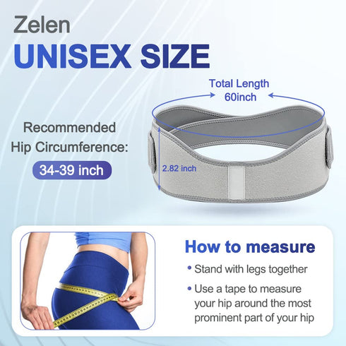 Zelen Sacroiliac Hip Belt for Women Men Si Joint Belt Lower Back Support Brace for Hip Pain Pelvic Support Belt Sciatica Pain Relief Brace Trochan...